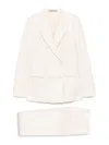 Tagliatore Double-breasted Blazer With Flared Trousers In Textured Fabric
