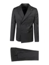 Tagliatore Virgin Wool Suit With Peak Lapel In Negro