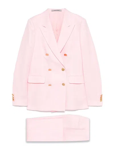 Tagliatore Double-breasted Suit In Pink
