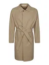 Tagliatore Trench Coat Belted Waist In Beige
