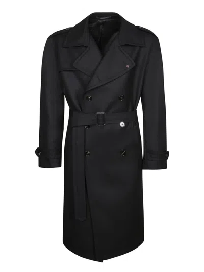 Tagliatore Trench Coats In Black