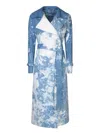 Tagliatore Double-breasted Cotton Trench Coat In Blue