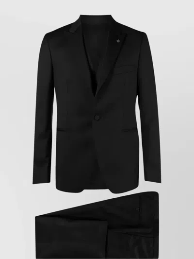 Tagliatore Classic Black Virgin Wool Three-piece Suit