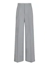 Tagliatore Vertical Striped Grey Trousers With Front Zip Closure
