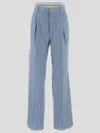 Tagliatore Ebony Trousers In Linen And Cotton In Denim Gessato