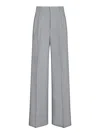Tagliatore Vertical Striped Grey Trousers With Front Zip Closure In Grey