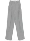 Tagliatore Vertical Striped Grey Trousers With Front Zip Closure In White