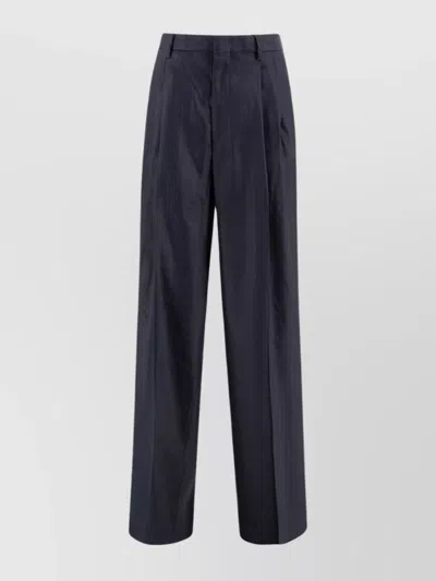 Tagliatore Trousers Wide Leg Front Pleats In Gray