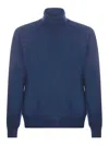 Tagliatore Blue Long-sleeved Turtleneck In Blue