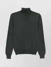 Tagliatore Turtleneck Long Sleeve Fine Knit Sweater In Green