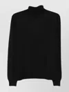Tagliatore Turtleneck Sweater With Ribbed Cuffs And Hem In Black