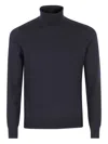 Tagliatore Turtleneck Virgin-wool Sweater In Blue