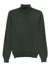Tagliatore Turtleneck Long Sleeve Fine Knit Sweater In Gray