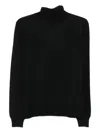 Tagliatore Turtleneck Sweater With Ribbed Cuffs And Hem In Black