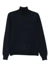 Tagliatore Turtleneck Long Sleeve Knit Jumper In Blue