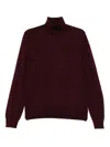 Tagliatore Turtleneck Wool Sweater In Brown