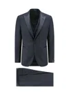 Tagliatore Virgin Wool Tuxedo With Vest In Blue