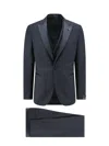 Tagliatore Virgin Wool Tuxedo With Vest In Blue