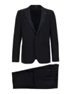 Tagliatore Single-breasted Three-piece Tuxedo Suit In Blue