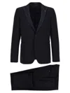 Tagliatore Single-breasted Three-piece Tuxedo Suit In Black