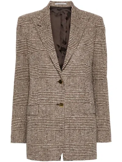 Tagliatore Tweed Blazer In Beige