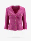 Tagliatore Tweed Blazer With Frayed Profiles
