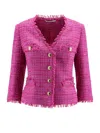 Tagliatore Tweed Blazer With Frayed Profiles