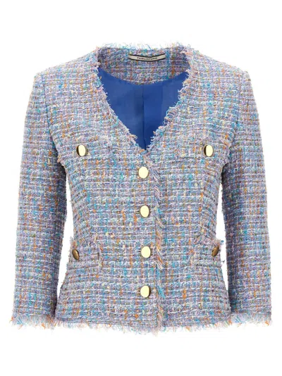 TAGLIATORE TWEED BLAZER WITH LAMÉ DETAILS