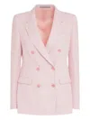 Tagliatore Tweed Double-breasted Jacket In Pink