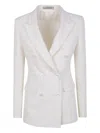 Tagliatore Tweed Double-breasted Jacket In White