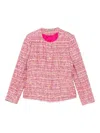 Tagliatore Tweed Gold-button Jacket In Pink