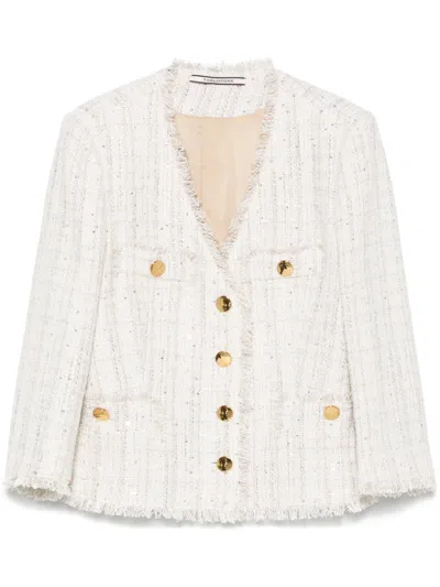 Tagliatore Tweed Jacket In White
