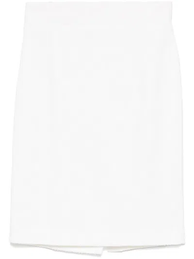 Tagliatore Tweed Mini Skirt In White