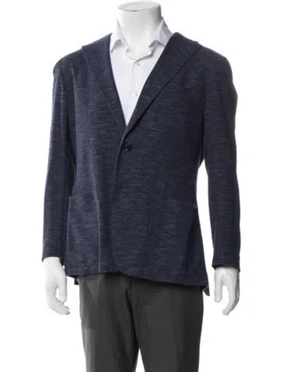 Pre-owned Tagliatore Tweed Pattern Blazer In Blue