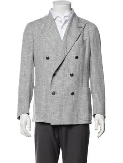 Pre-owned Tagliatore Tweed Pattern Blazer In Grey