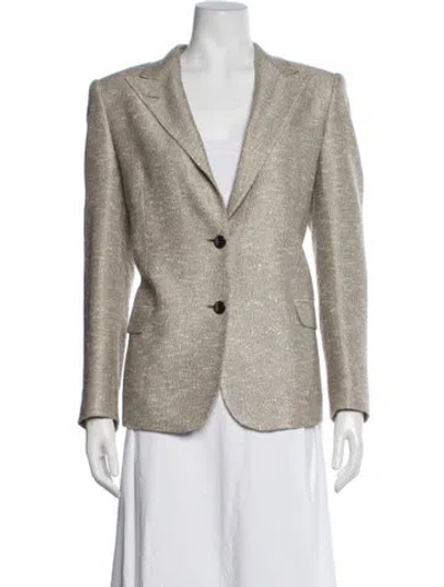Pre-owned Tagliatore Tweed Pattern Blazer In Neutral