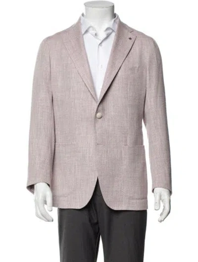 Pre-owned Tagliatore Tweed Pattern Blazer In Pink