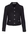 Tagliatore Textured Boucle Jacket With Long Sleeves And Pockets In Black