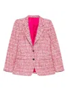 Tagliatore Tweed Two-button Blazer In Pink