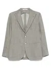 Shop Tagliatore Twill Blazer In Green