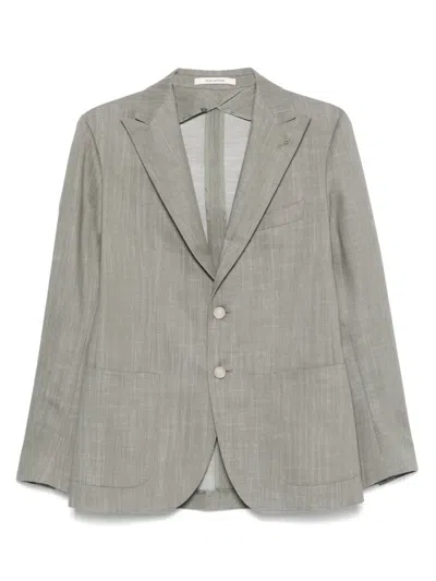 Tagliatore Twill Blazer In Green