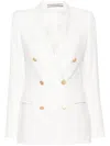 Tagliatore Twill Double-breasted Blazer In Animal Print