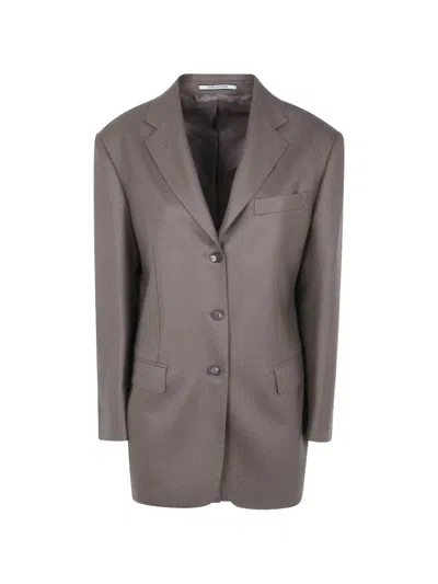 Tagliatore Twill Single-breasted Blazer In Gray