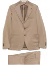 Tagliatore Twill Suit In Brown