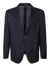 Tagliatore Lapel Single-breasted Jacket With Front Patch Pockets In Blue