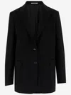Tagliatore Two-button Cashmere Long Jacket In Black