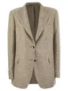 Tagliatore Women's Two-button Jacket With Micro Sequins In Beige