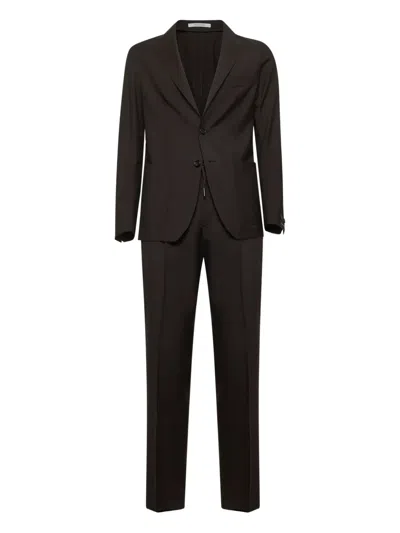 TAGLIATORE TWO-BUTTON LOGO-PIN SUIT