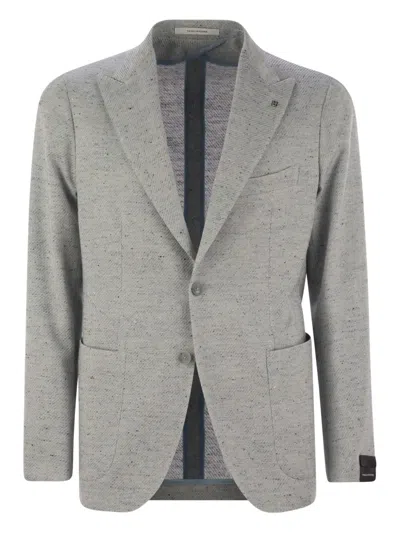Tagliatore Two-button Patch-pocket Jacket In Gray