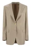 Tagliatore Silk Two-button Jacket With Patch Pockets In Multi